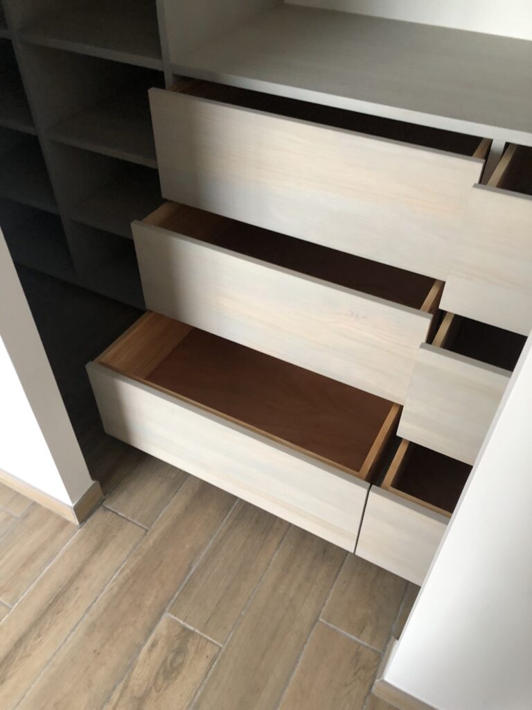 Dressing chambre parentale sur mesure en bois massif mimizan arcachon bayonne pau